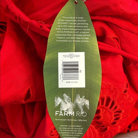 FARM RIO Red Flowers Richelieu Sleeveless Maxi Dress - Picture 9 of 13